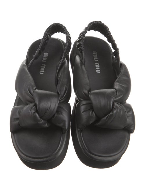 Miu Miu Leather Slingback Sandals