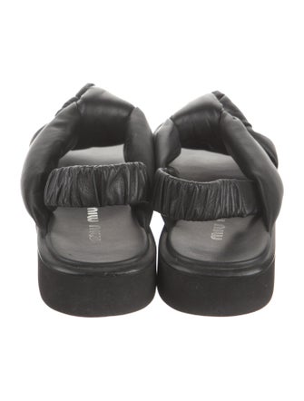 Miu Miu Leather Slingback Sandals