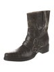 Miu Miu Leather Distressed Accents Moto Boots