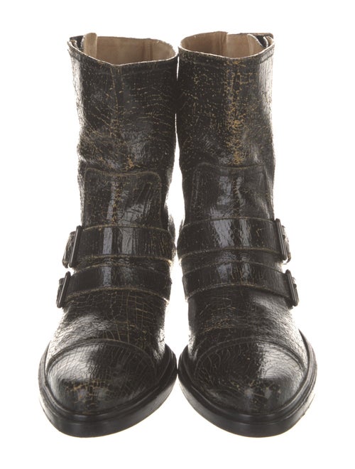 Miu Miu Leather Distressed Accents Moto Boots