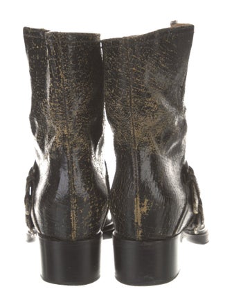 Miu Miu Leather Distressed Accents Moto Boots