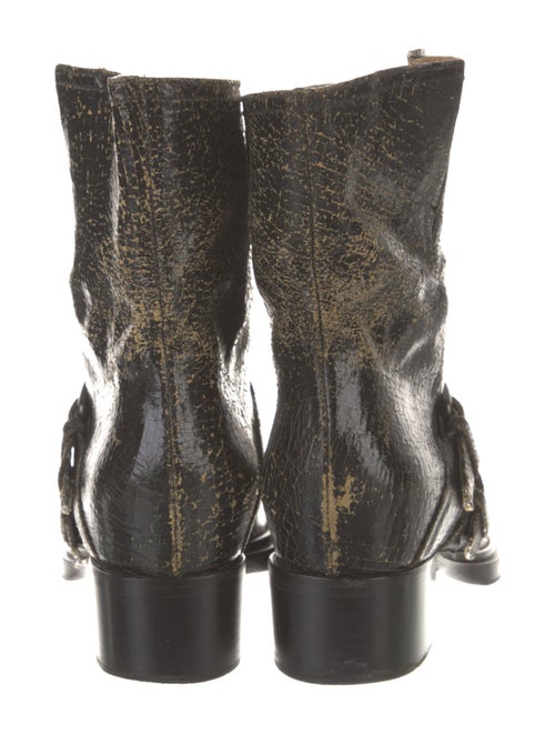 Miu Miu Leather Distressed Accents Moto Boots