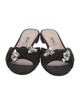 Miu Miu Faux Pearl Accents Satin Slides