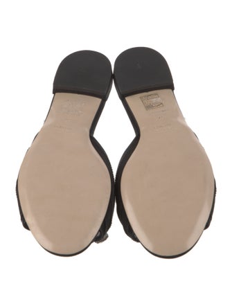 Miu Miu Faux Pearl Accents Satin Slides