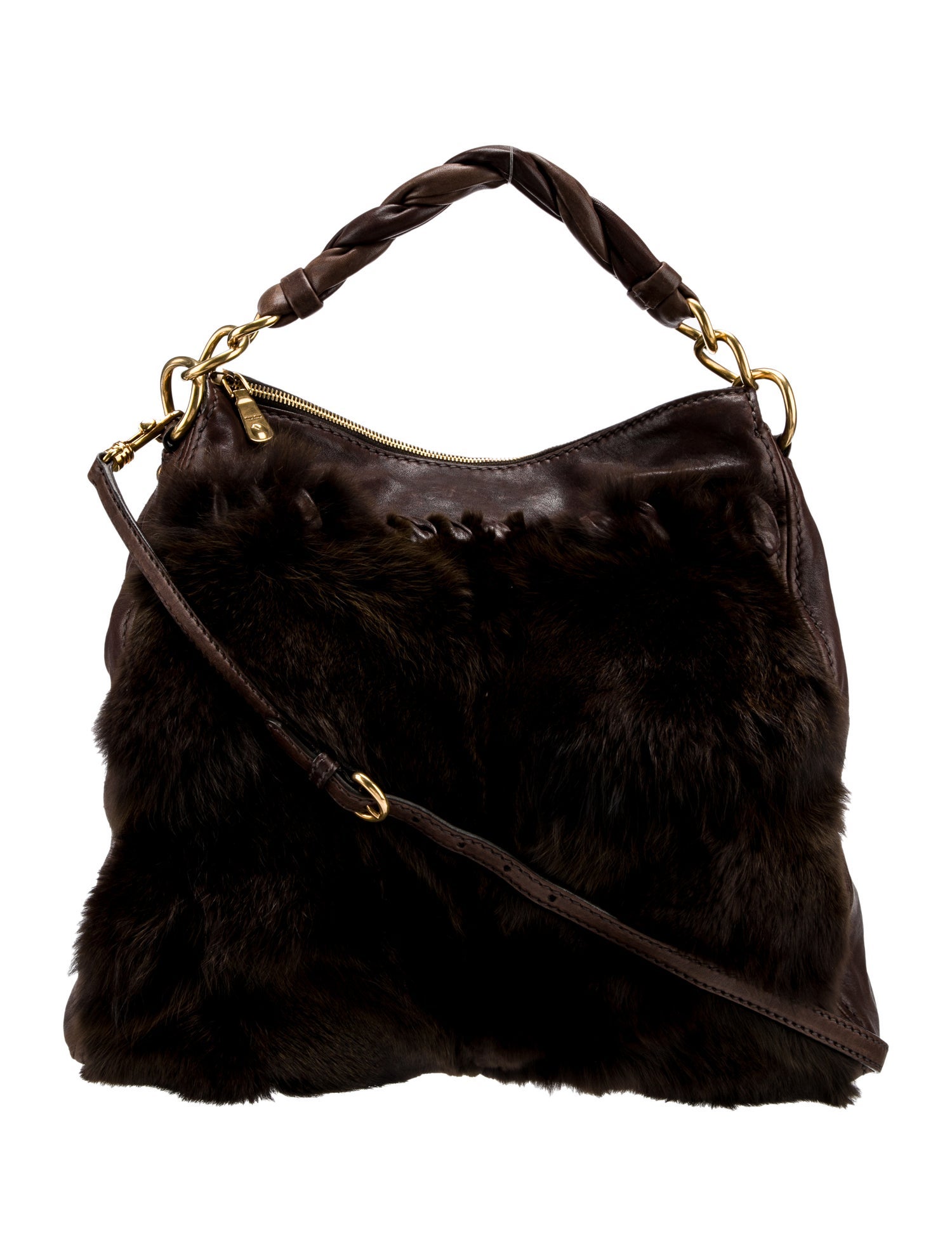 Miu Miu Fur Top Handle Bag