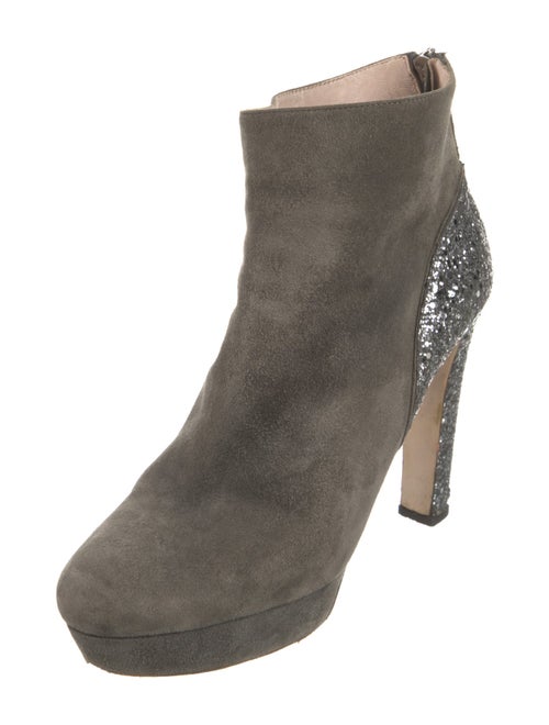Miu Miu Suede Glitter Accents Boots