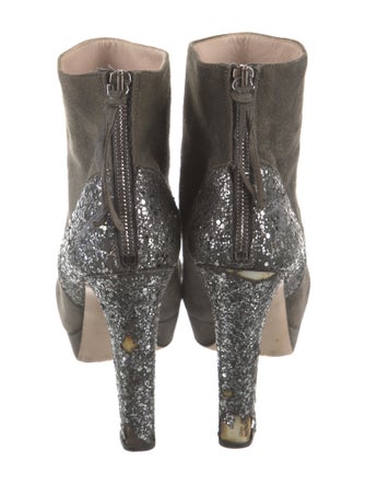 Miu Miu Suede Glitter Accents Boots