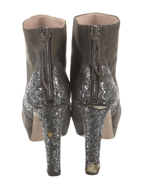 Miu Miu Suede Glitter Accents Boots
