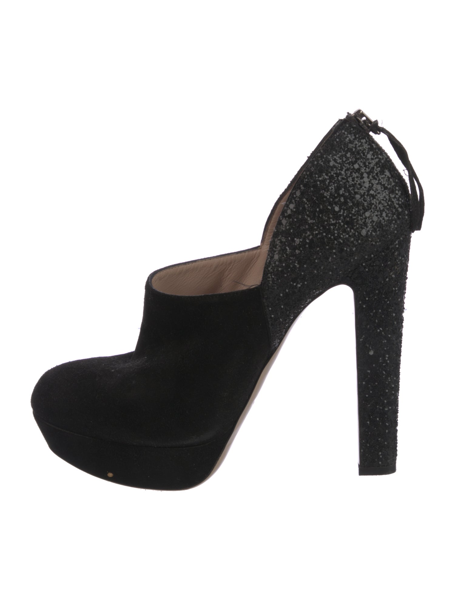 Miu Miu Suede Glitter Accents Pumps