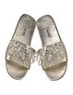 Miu Miu Leather Crystal Embellishments Slides