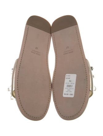 Miu Miu Leather Crystal Embellishments Slides