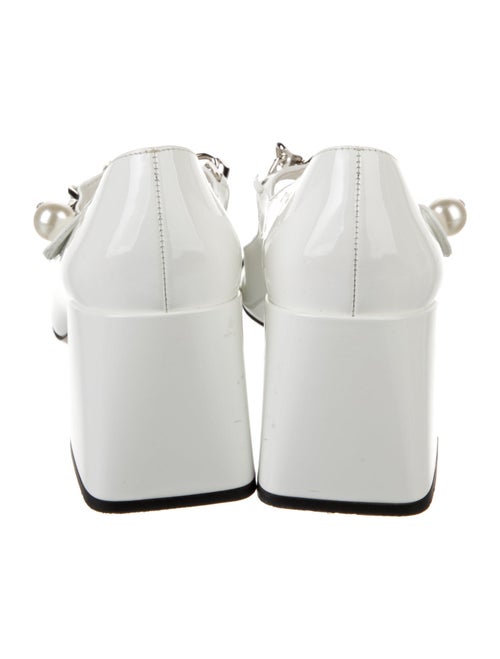 Miu Miu Faux Pearl Accents Patent Leather Pumps