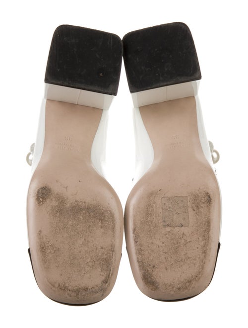 Miu Miu Faux Pearl Accents Patent Leather Pumps