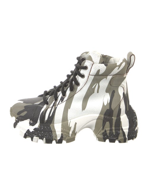 Miu Miu Leather Printed Hiking Boots