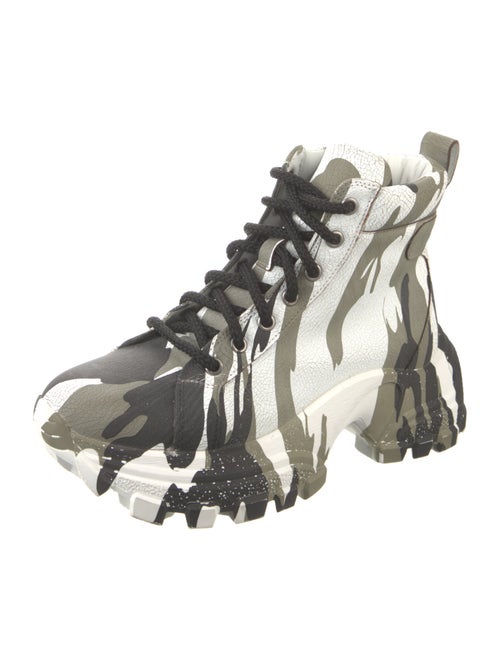 Miu Miu Leather Printed Hiking Boots