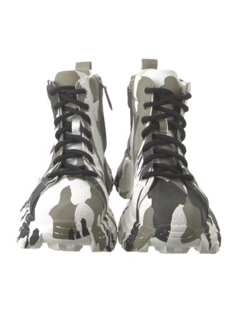 Miu Miu Leather Printed Hiking Boots