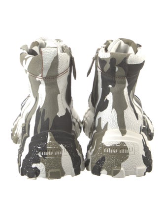 Miu Miu Leather Printed Hiking Boots