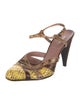 Miu Miu Snakeskin Animal Print Slingback Pumps