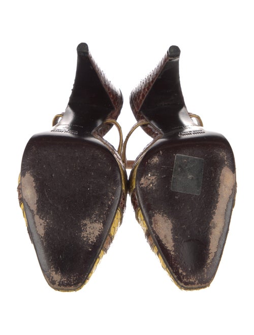 Miu Miu Snakeskin Animal Print Slingback Pumps