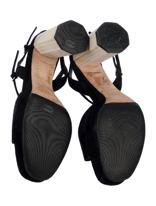 Miu Miu Suede Crystal Embellishments Slingback Sandals