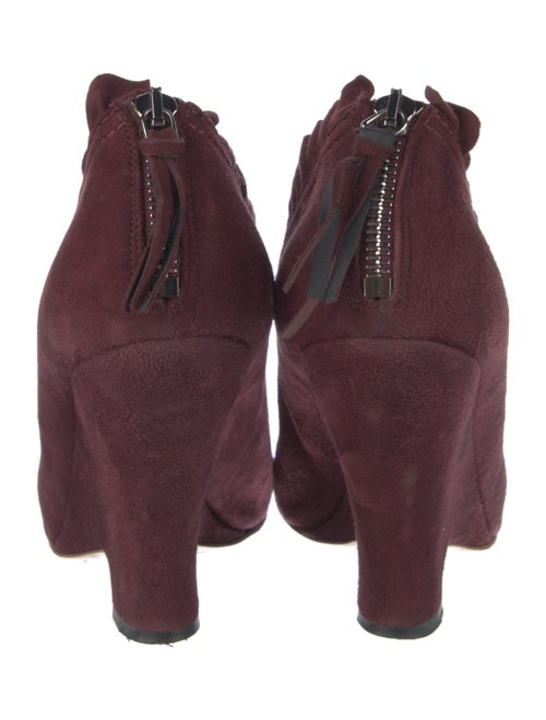 Miu Miu Suede Ruffle Embellishment Lace-Up Boots