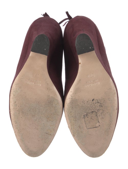 Miu Miu Suede Ruffle Embellishment Lace-Up Boots