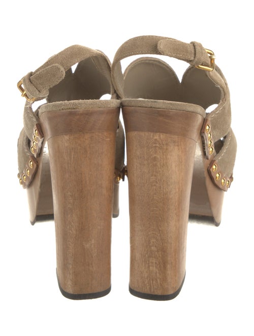 Miu Miu Suede Studded Accents Slingback Sandals