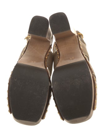 Miu Miu Suede Studded Accents Slingback Sandals