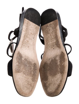 Miu Miu Suede Crystal Embellishments Slingback Sandals