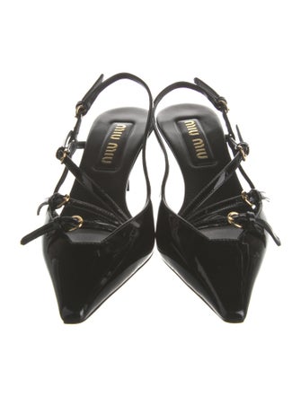 Miu Miu Patent Leather Slingback Pumps