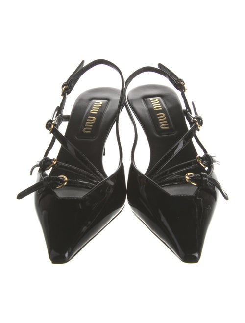Miu Miu Patent Leather Slingback Pumps