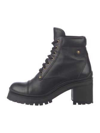 Miu Miu Leather Combat Boots
