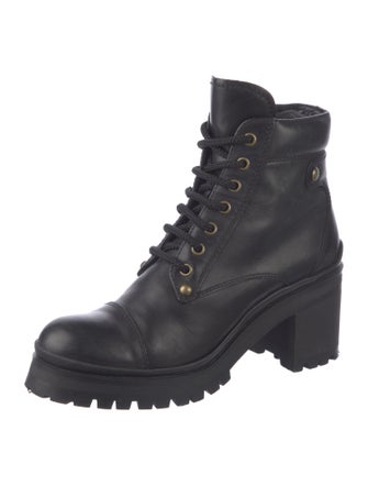 Miu Miu Leather Combat Boots