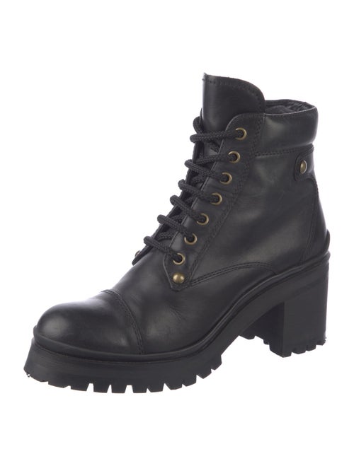 Miu Miu Leather Combat Boots