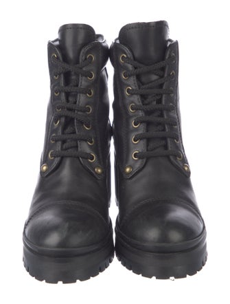 Miu Miu Leather Combat Boots