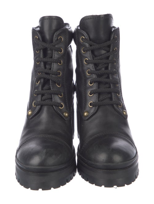 Miu Miu Leather Combat Boots