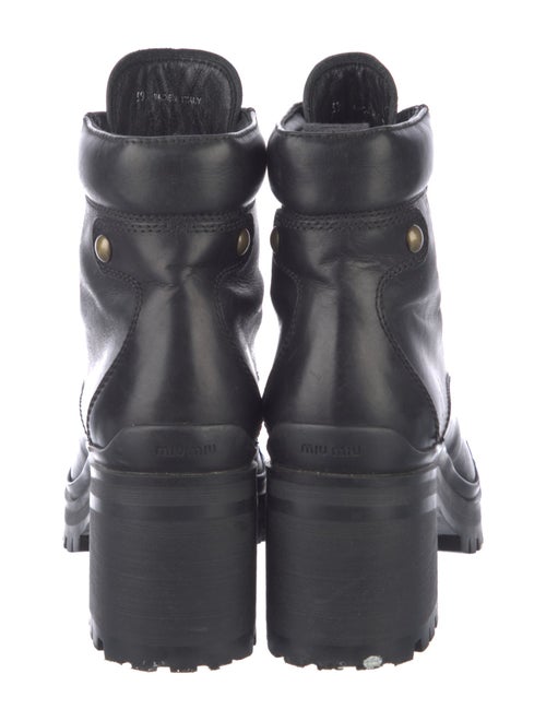 Miu Miu Leather Combat Boots