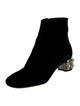 Miu Miu Velvet Crystal Embellishments Boots