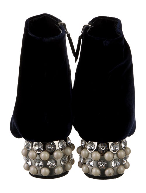 Miu Miu Velvet Crystal Embellishments Boots