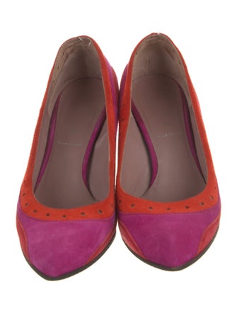 Miu Miu Suede Colorblock Pattern Pumps