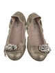 Miu Miu Canvas Glitter Accents Flats