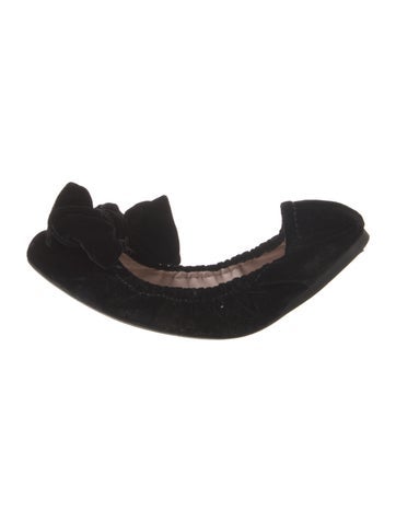 Miu Flats Velvet Bow Accents Ballet IT 39 | 9