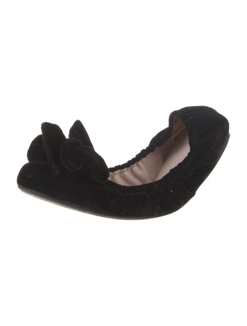 Miu Miu Velvet Bow Accents Ballet Flats