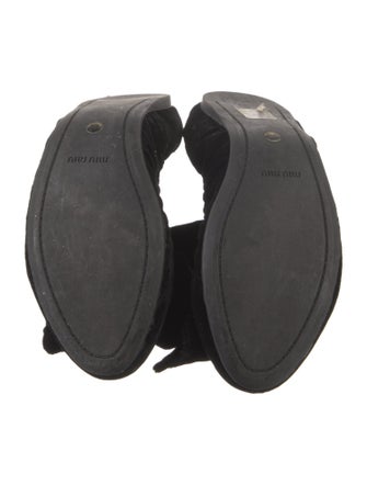 Miu Miu Velvet Bow Accents Ballet Flats