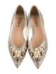Miu Miu Faux Pearl Accents Glitter Flats
