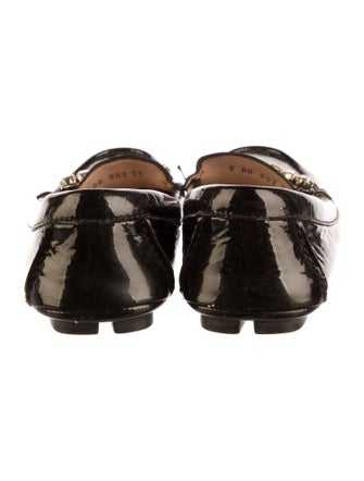 Miu Miu Patent Leather Crystal Embellishments Loafers