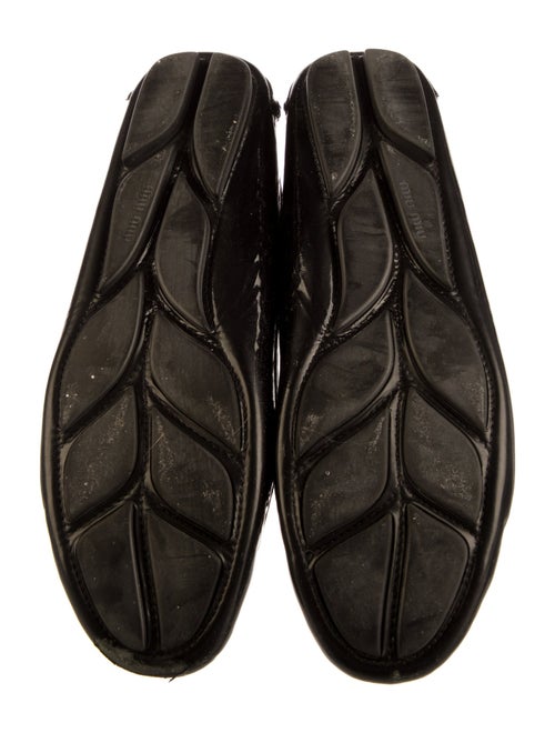 Miu Miu Patent Leather Crystal Embellishments Loafers