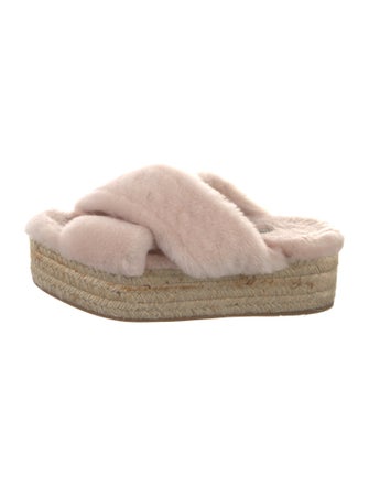 Miu Miu Faux Fur Faux Fur Trim Espadrilles