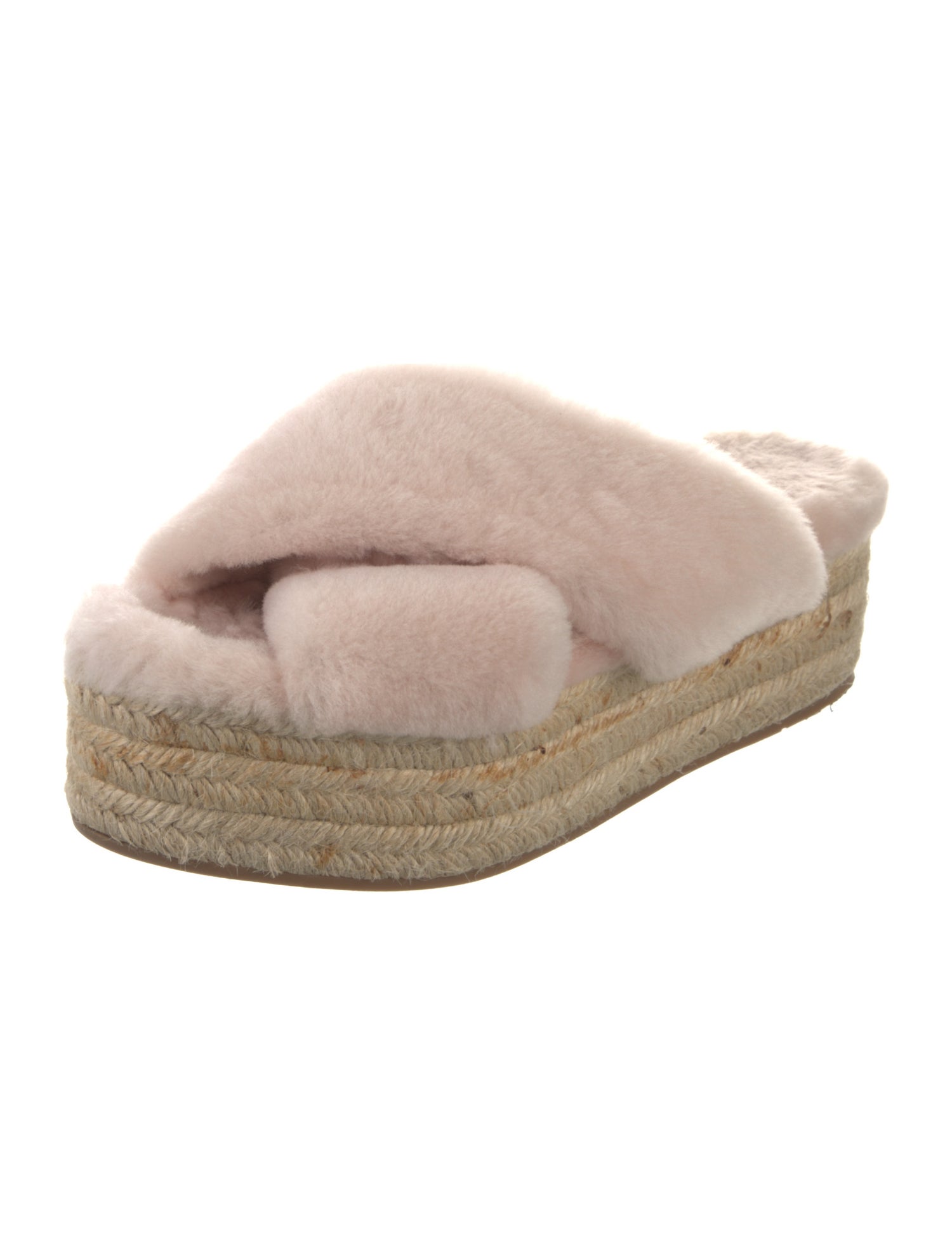 Miu Miu Faux Fur Faux Fur Trim Espadrilles