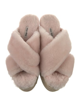 Miu Miu Faux Fur Faux Fur Trim Espadrilles